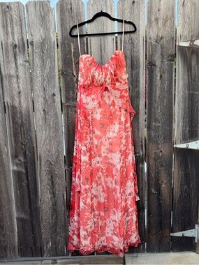 Amsale | Dresses | Amsale Crinkle Chiffon Gown Color Blush